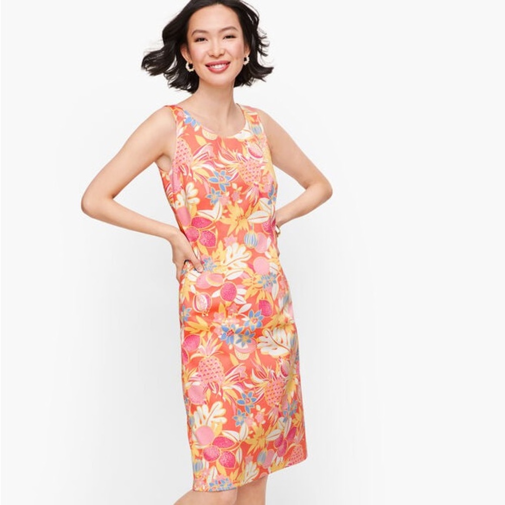 Talbots Textured Fruit & Flowers Shift Dress